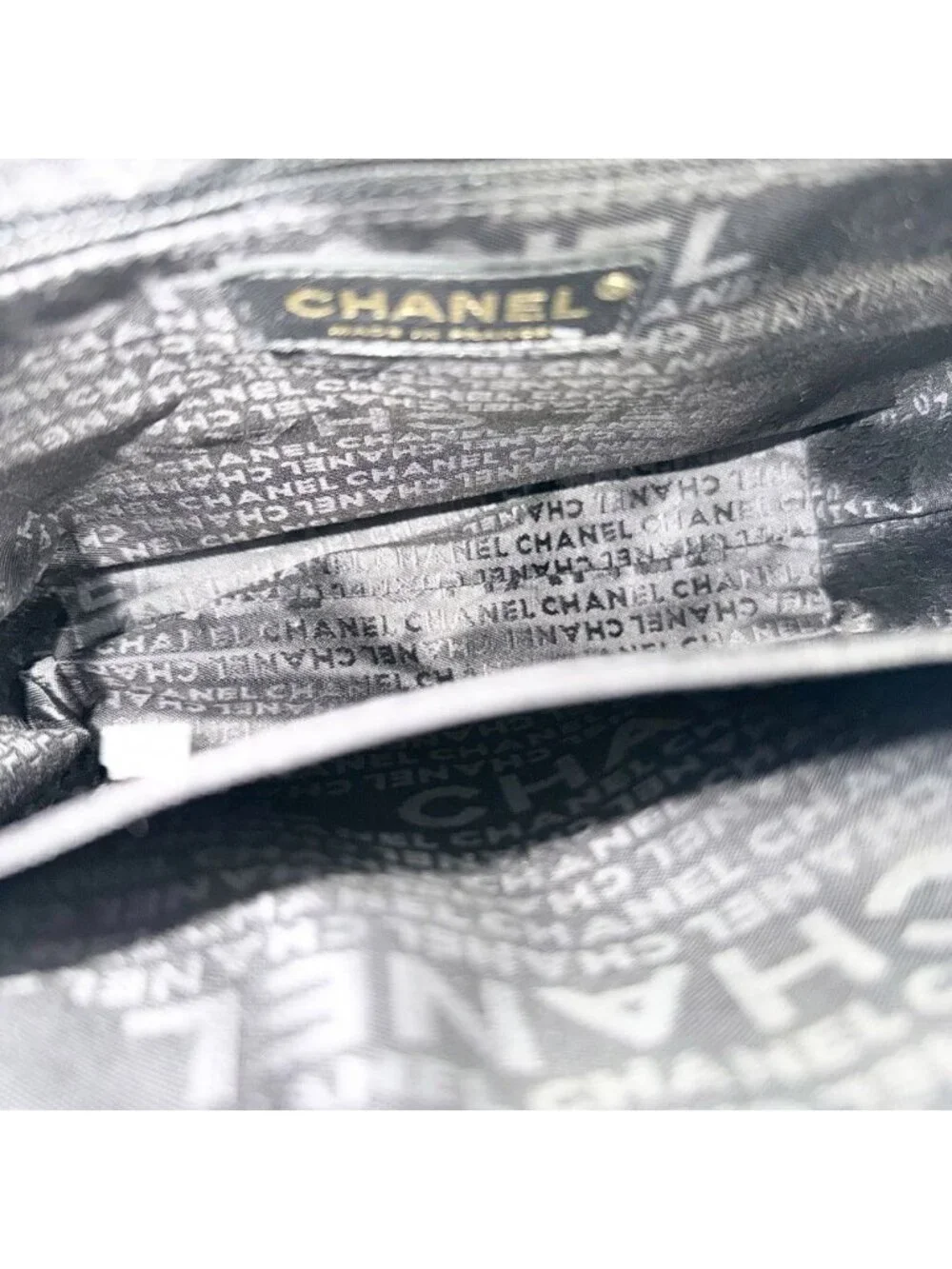Chanel Shoulder Bag Choedge Coat CC Logo Lambskin Black Gold Vintage